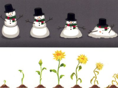 snowman and sunflowers