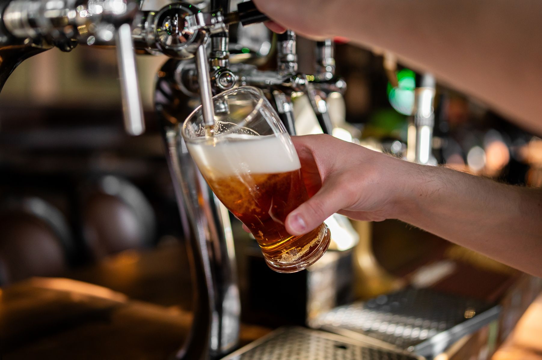 Tap beer being poured
